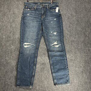 Old Navy Jeans Mens 34 Straight Taper Cotton Pockets Distressed Holes NEW